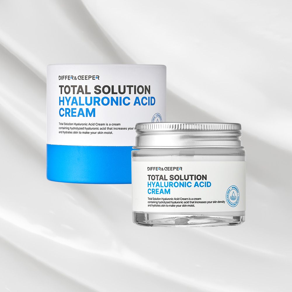 DIFFER & DEEPER Total Solution Hyaluronic Acid Cream 70g High Concentration Moisturizer for Face and Body _ Made in Korea